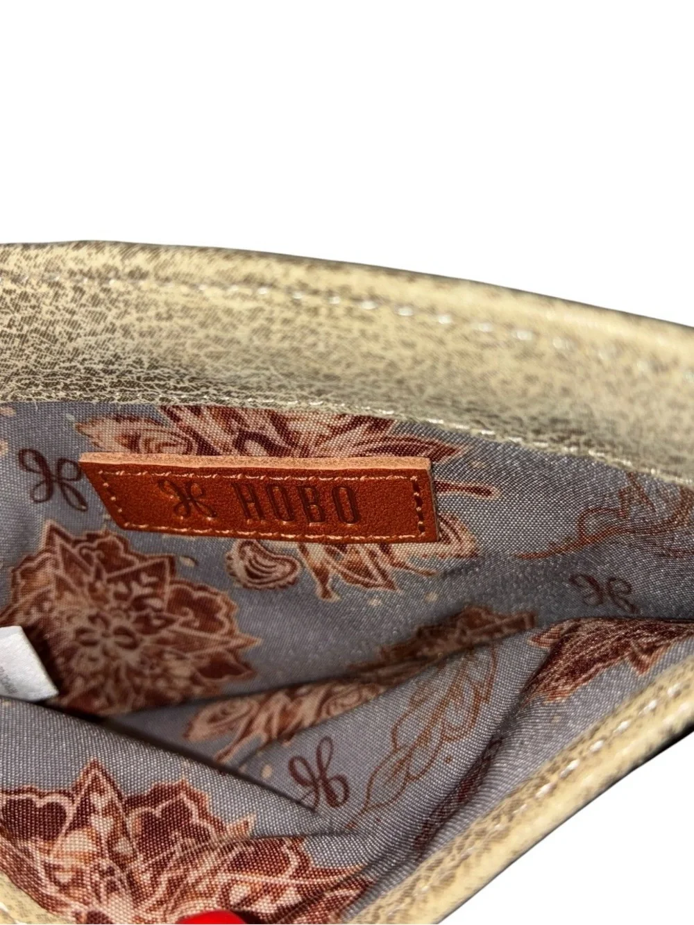 Hobo Euro Card Wallet metallic gold color